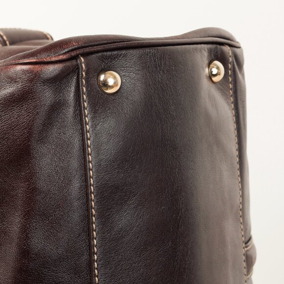 Gucci Britt Boston Web Brown-Leather Bag - Picture 6 of 14